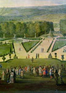 XIV. Lajos sétánya a Parterre du Nord mellett, Lajos és kísérete részlete, 1688 körül